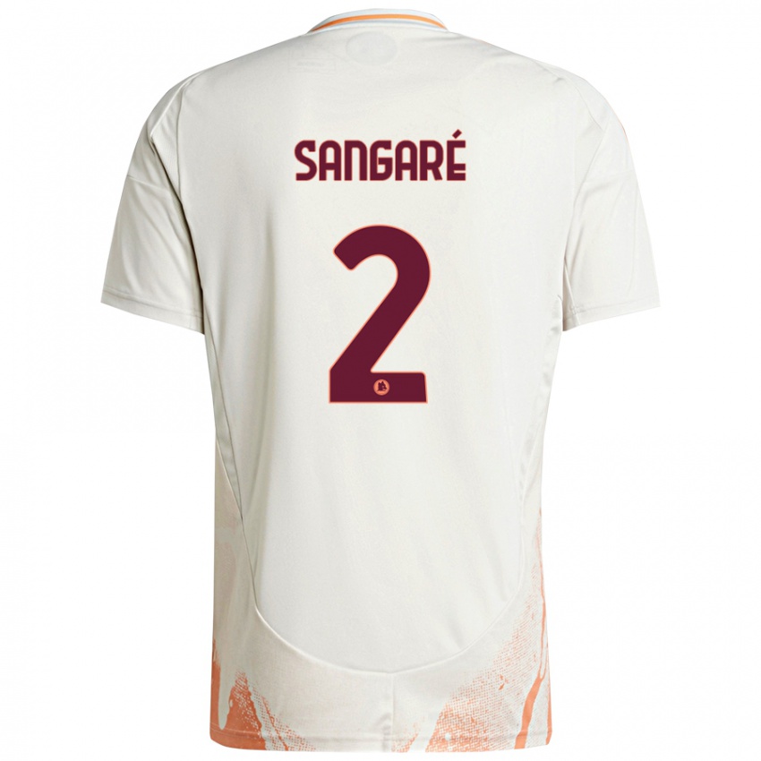 Hombre Camiseta Buba Sangaré #2 Crema Blanco Naranja 2ª Equipación 2024/25 La Camisa