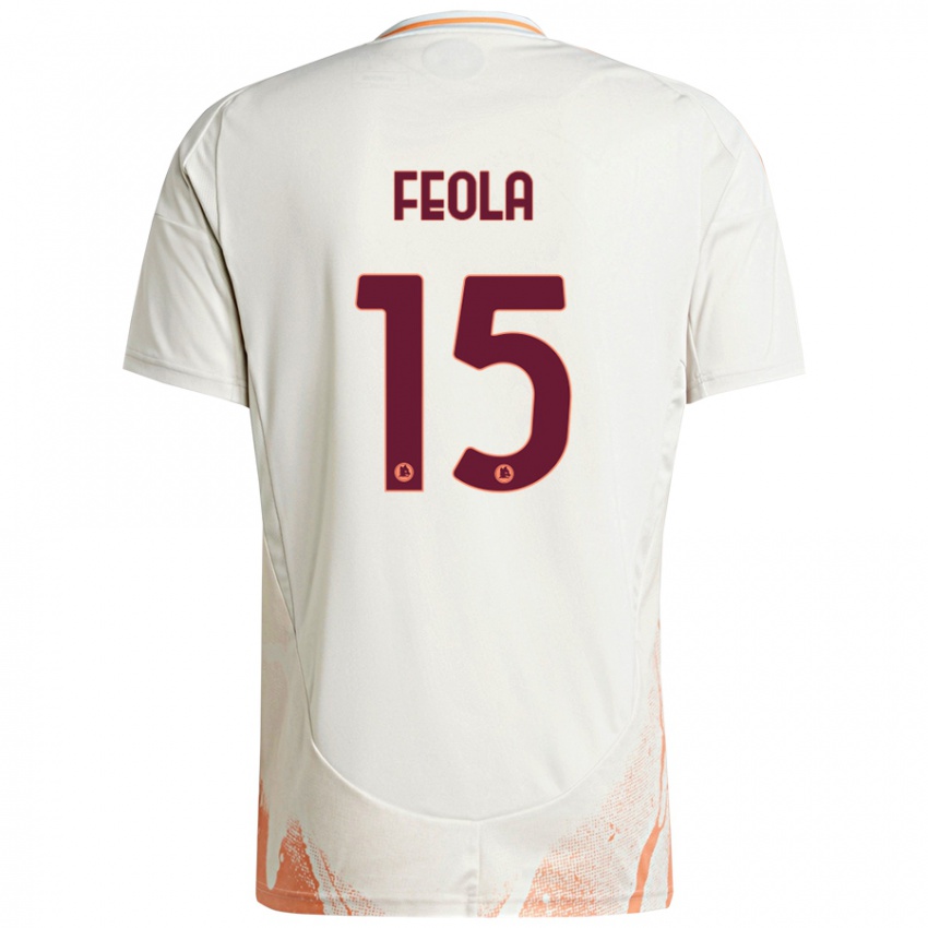 Hombre Camiseta William Feola #15 Crema Blanco Naranja 2ª Equipación 2024/25 La Camisa