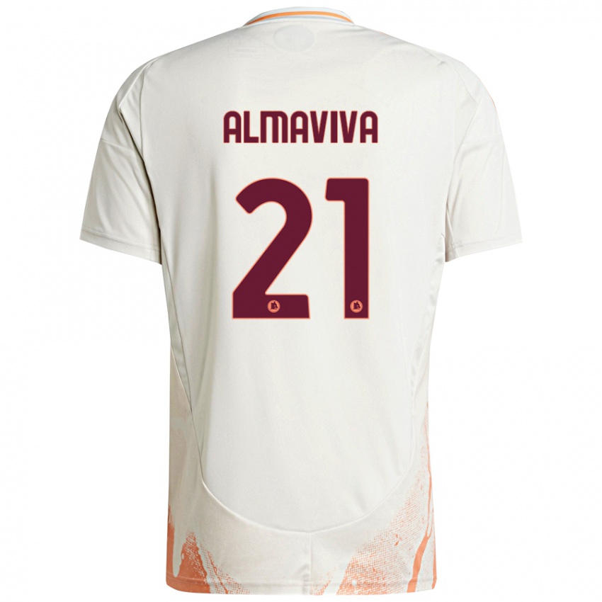 Hombre Camiseta Mattia Almaviva #21 Crema Blanco Naranja 2ª Equipación 2024/25 La Camisa