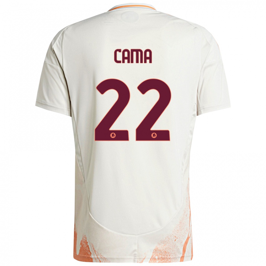 Hombre Camiseta Cristian Cama #22 Crema Blanco Naranja 2ª Equipación 2024/25 La Camisa