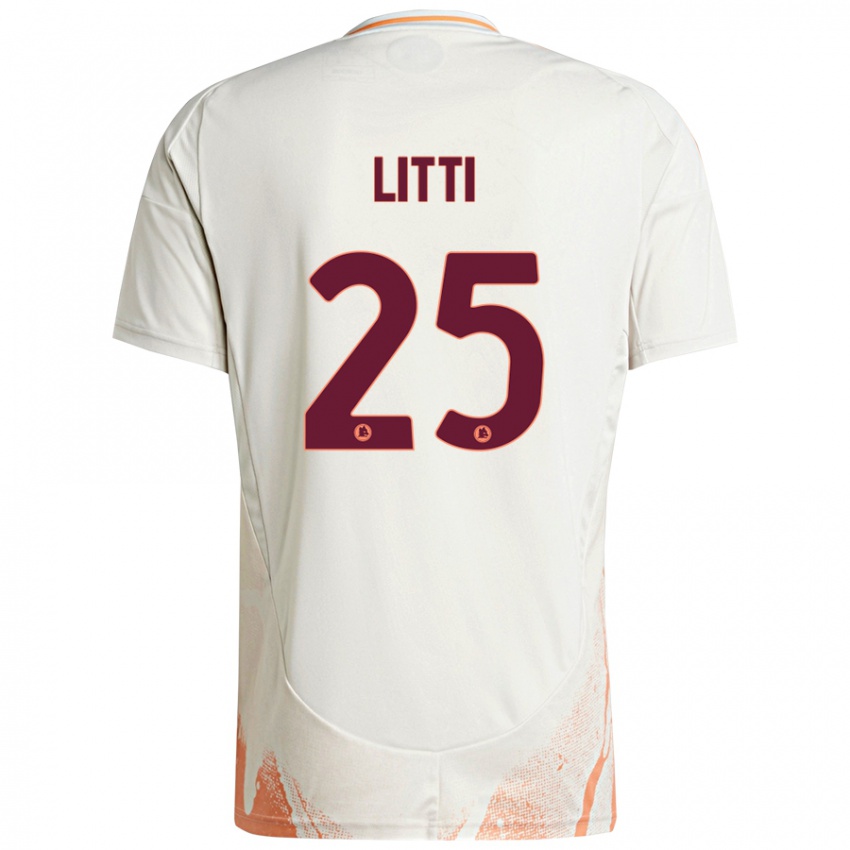 Hombre Camiseta Marco Litti #25 Crema Blanco Naranja 2ª Equipación 2024/25 La Camisa