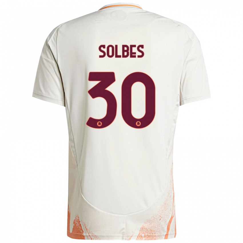 Hombre Camiseta Ricardo Solbes #30 Crema Blanco Naranja 2ª Equipación 2024/25 La Camisa