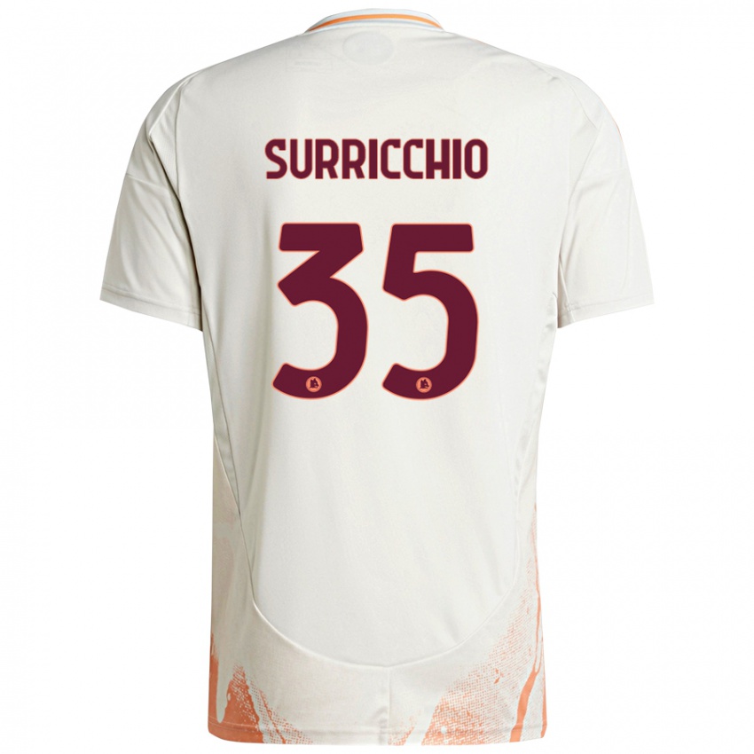 Hombre Camiseta Jacopo Surricchio #35 Crema Blanco Naranja 2ª Equipación 2024/25 La Camisa