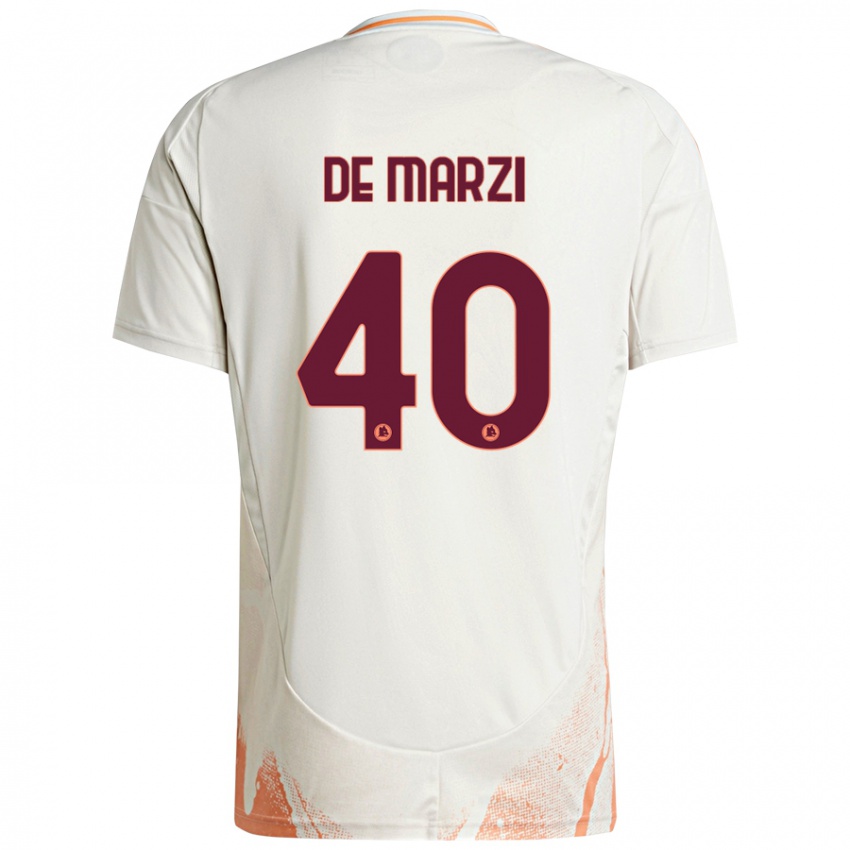 Hombre Camiseta Giorgio De Marzi #40 Crema Blanco Naranja 2ª Equipación 2024/25 La Camisa