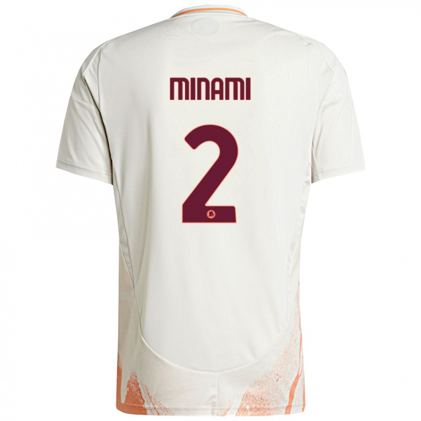 Hombre Camiseta Moeka Minami #2 Crema Blanco Naranja 2ª Equipación 2024/25 La Camisa