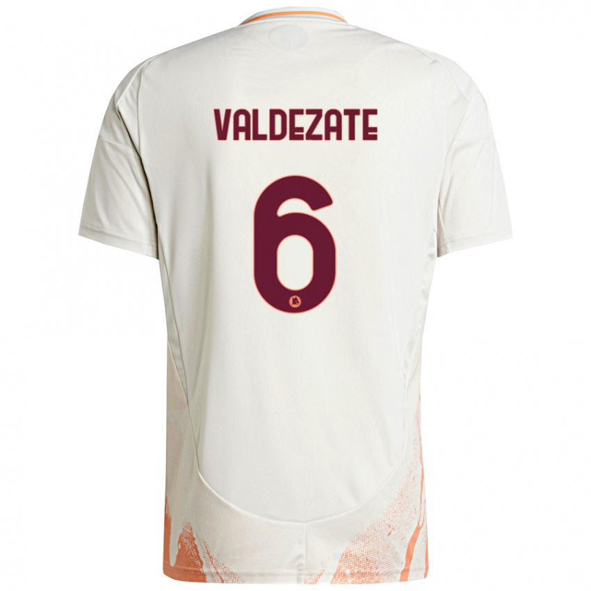 Hombre Camiseta Oihane Valdezate #6 Crema Blanco Naranja 2ª Equipación 2024/25 La Camisa