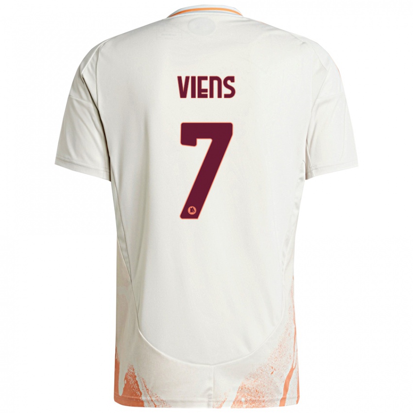 Hombre Camiseta Evelyne Viens #7 Crema Blanco Naranja 2ª Equipación 2024/25 La Camisa