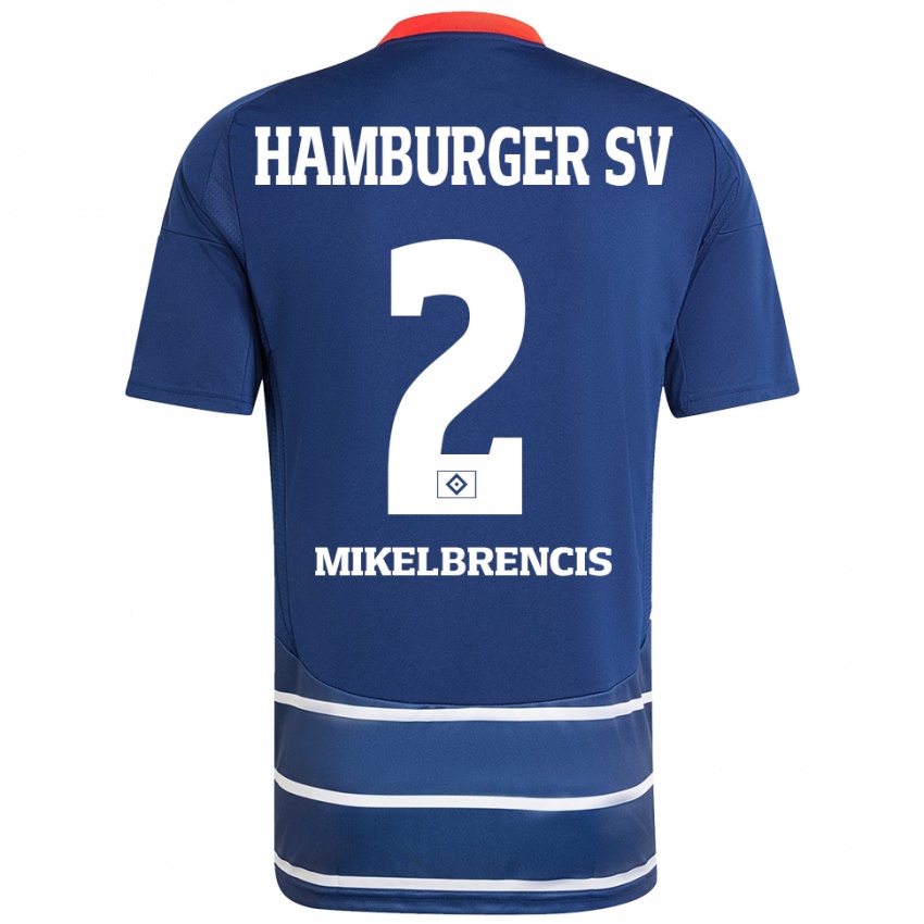 Hombre Camiseta William Mikelbrencis #2 Azul Oscuro 2ª Equipación 2024/25 La Camisa