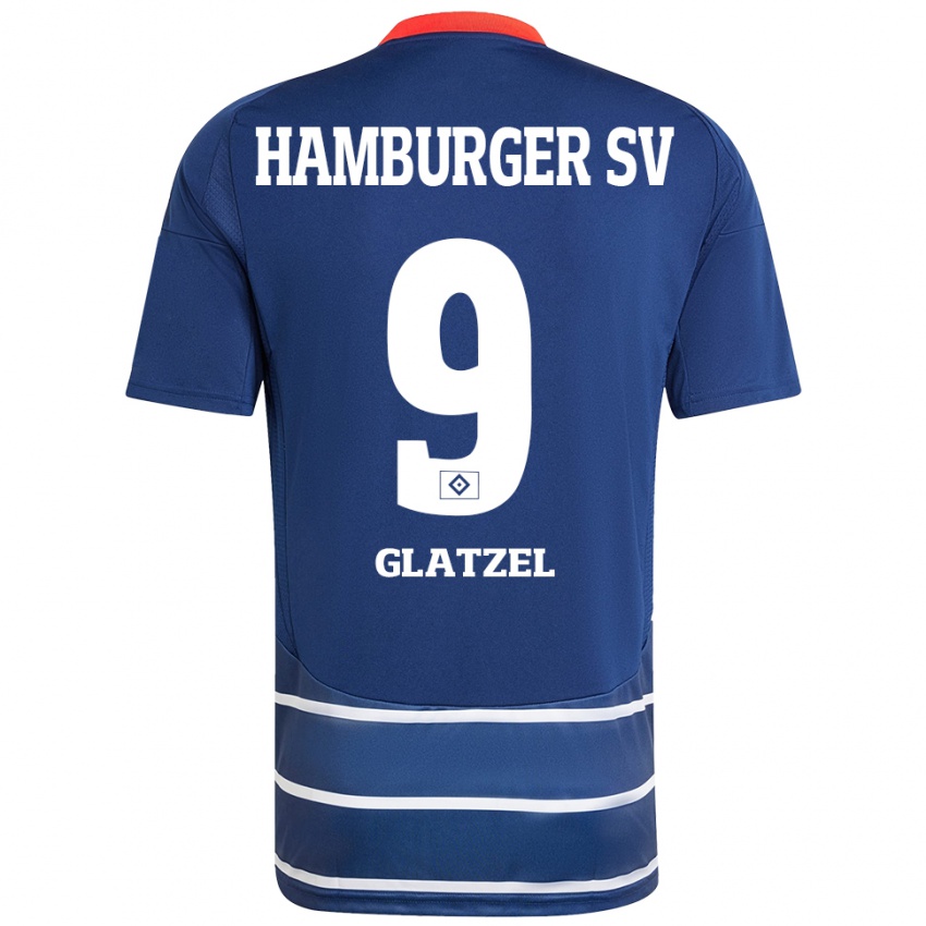 Hombre Camiseta Robert Glatzel #9 Azul Oscuro 2ª Equipación 2024/25 La Camisa