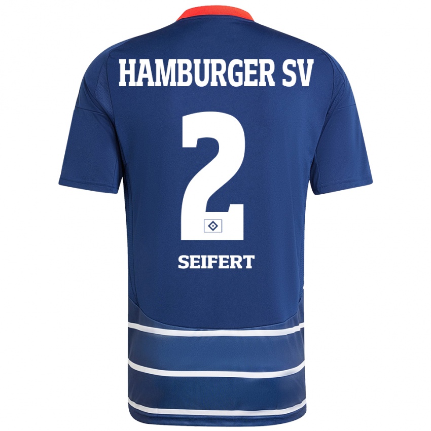 Hombre Camiseta Luis Seifert #2 Azul Oscuro 2ª Equipación 2024/25 La Camisa