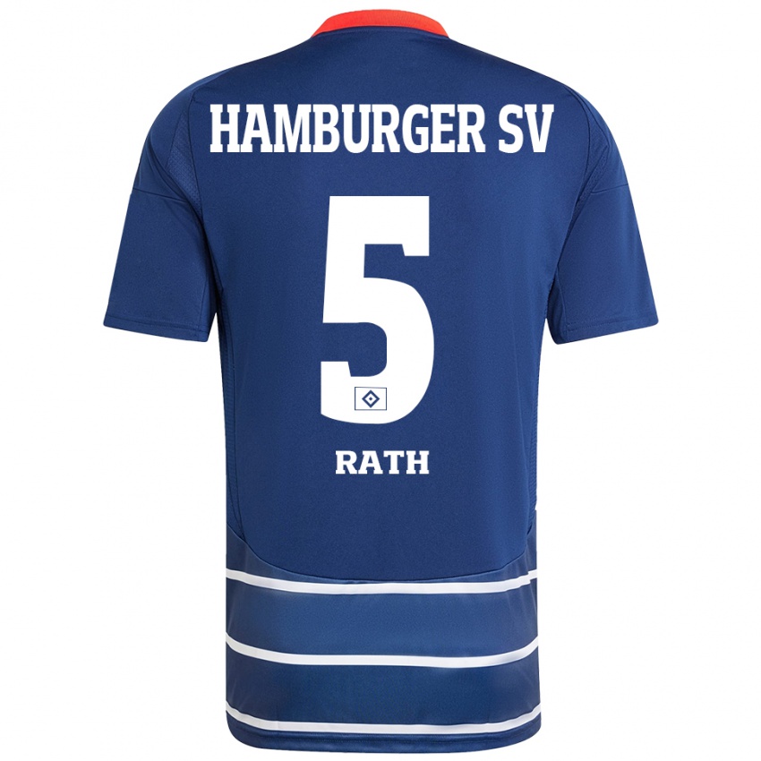 Hombre Camiseta Davis Rath #5 Azul Oscuro 2ª Equipación 2024/25 La Camisa