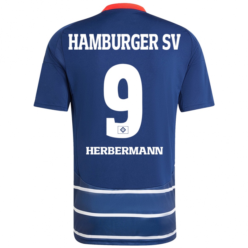 Hombre Camiseta Kevin Herbermann #9 Azul Oscuro 2ª Equipación 2024/25 La Camisa