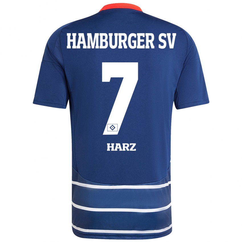 Hombre Camiseta Theo Harz #7 Azul Oscuro 2ª Equipación 2024/25 La Camisa