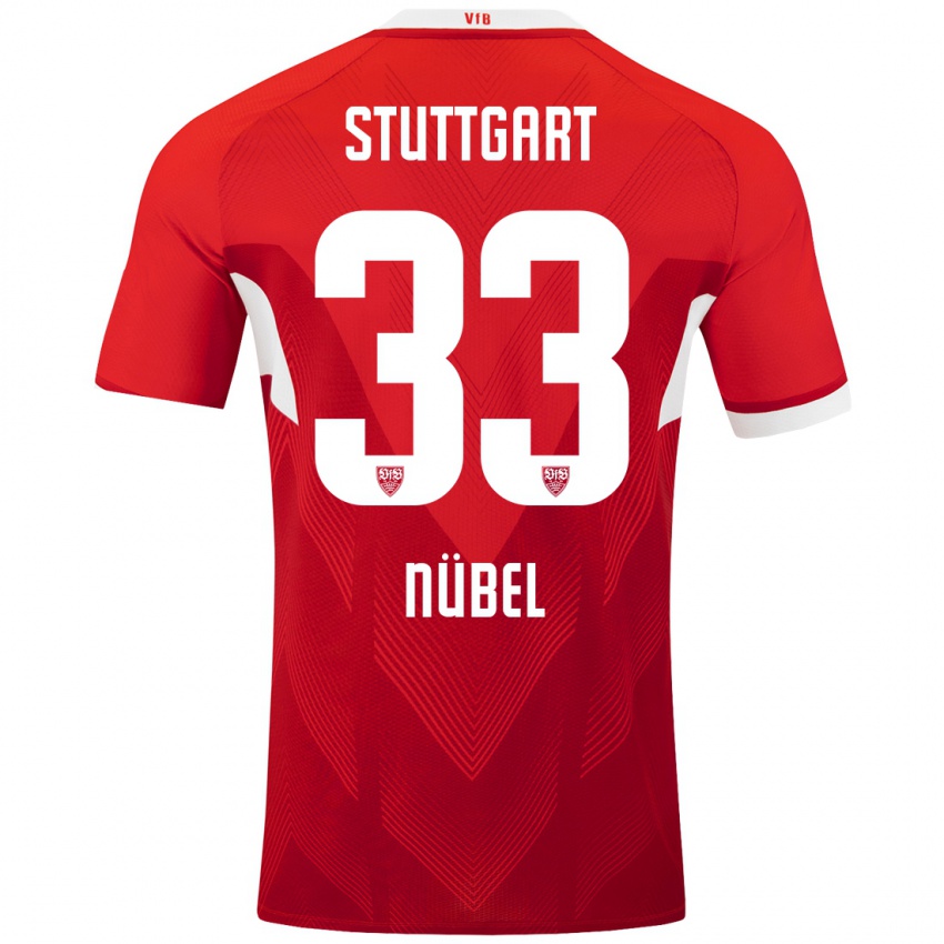 Hombre Camiseta Alexander Nübel #33 Rojo Blanco 2ª Equipación 2024/25 La Camisa