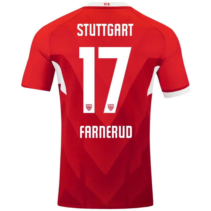 Hombre Camiseta Colin Farnerud #17 Rojo Blanco 2ª Equipación 2024/25 La Camisa