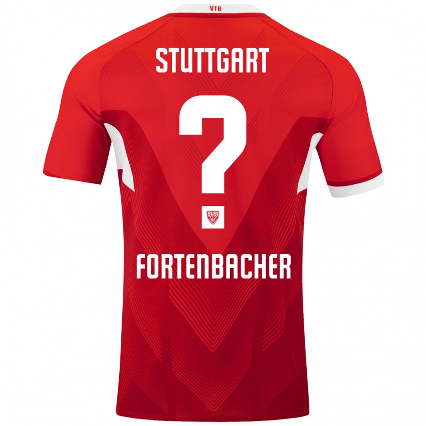 Hombre Camiseta Jannik Fortenbacher #0 Rojo Blanco 2ª Equipación 2024/25 La Camisa