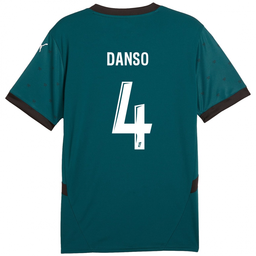 Hombre Camiseta Kevin Danso #4 Verde Oscuro 2ª Equipación 2024/25 La Camisa