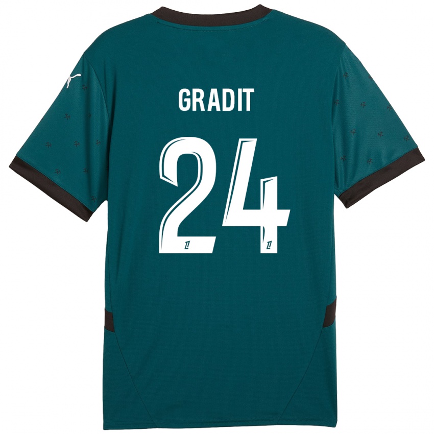 Hombre Camiseta Jonathan Gradit #24 Verde Oscuro 2ª Equipación 2024/25 La Camisa