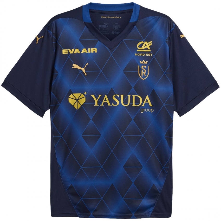 Hombre Camiseta Anaële Le Moguédec #6 Azul Marino Dorado 2ª Equipación 2024/25 La Camisa