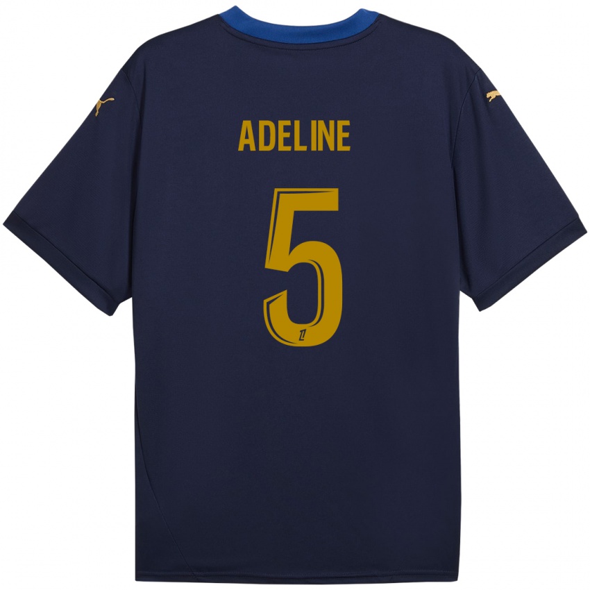 Hombre Camiseta Martin Adeline #5 Azul Marino Dorado 2ª Equipación 2024/25 La Camisa