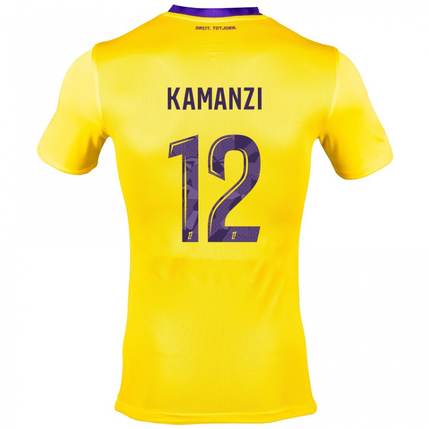 Hombre Camiseta Warren Kamanzi #12 Amarillo Morado 2ª Equipación 2024/25 La Camisa