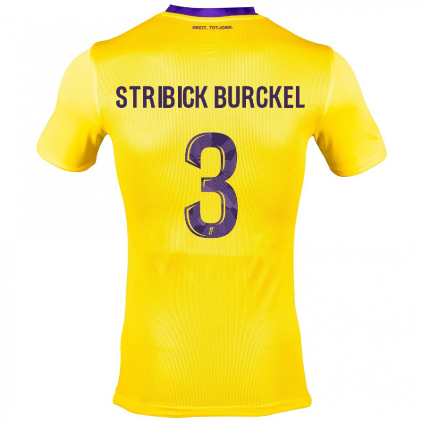 Hombre Camiseta Laetitia Stribick-Burckel #3 Amarillo Morado 2ª Equipación 2024/25 La Camisa