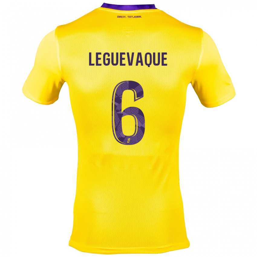 Hombre Camiseta Laurie Leguevaque #6 Amarillo Morado 2ª Equipación 2024/25 La Camisa