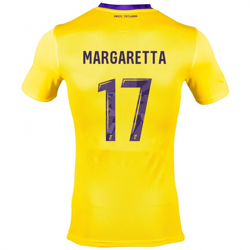 Hombre Camiseta Jessica Margaretta #17 Amarillo Morado 2ª Equipación 2024/25 La Camisa