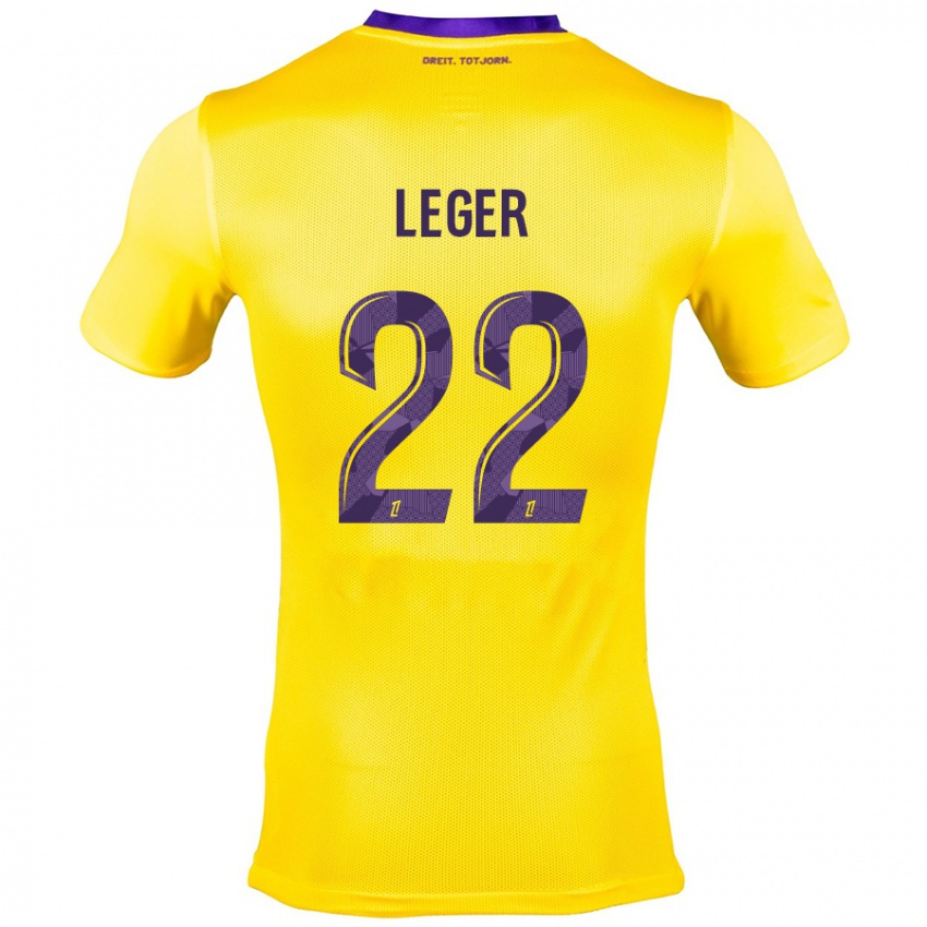 Hombre Camiseta Christelle Léger #22 Amarillo Morado 2ª Equipación 2024/25 La Camisa