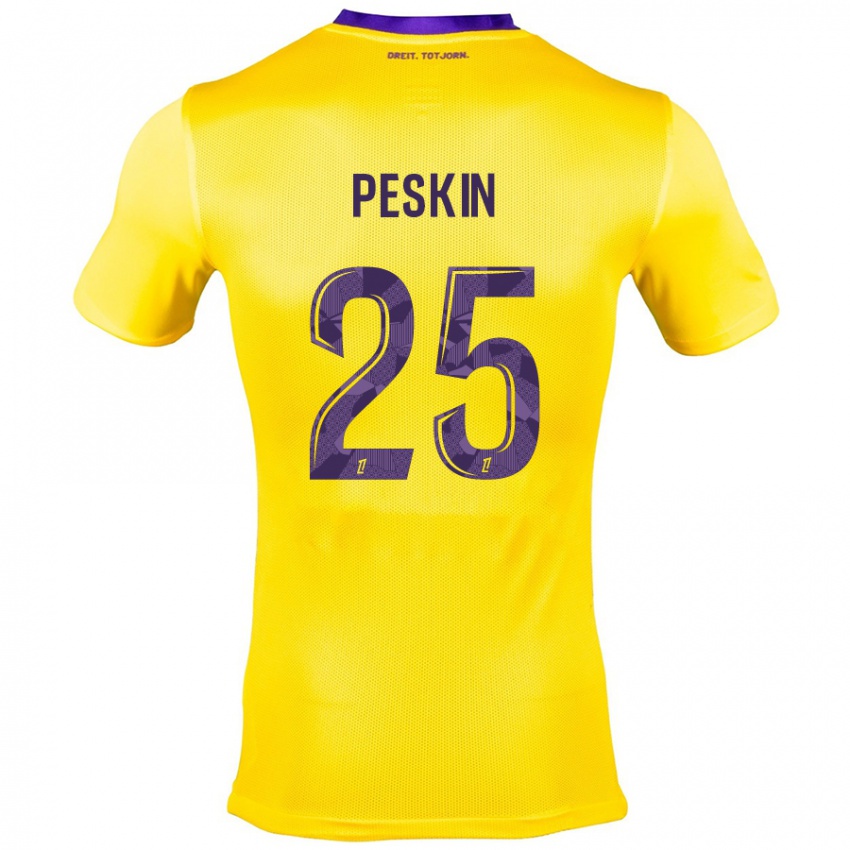 Hombre Camiseta Kelso Peskin #25 Amarillo Morado 2ª Equipación 2024/25 La Camisa