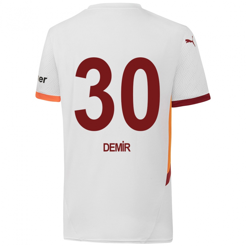 Hombre Camiseta Yusuf Demir #30 Blanco Amarillo Rojo 2ª Equipación 2024/25 La Camisa