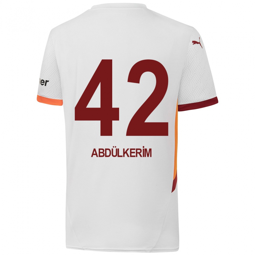 Hombre Camiseta Abdülkerim Bardakcı #42 Blanco Amarillo Rojo 2ª Equipación 2024/25 La Camisa