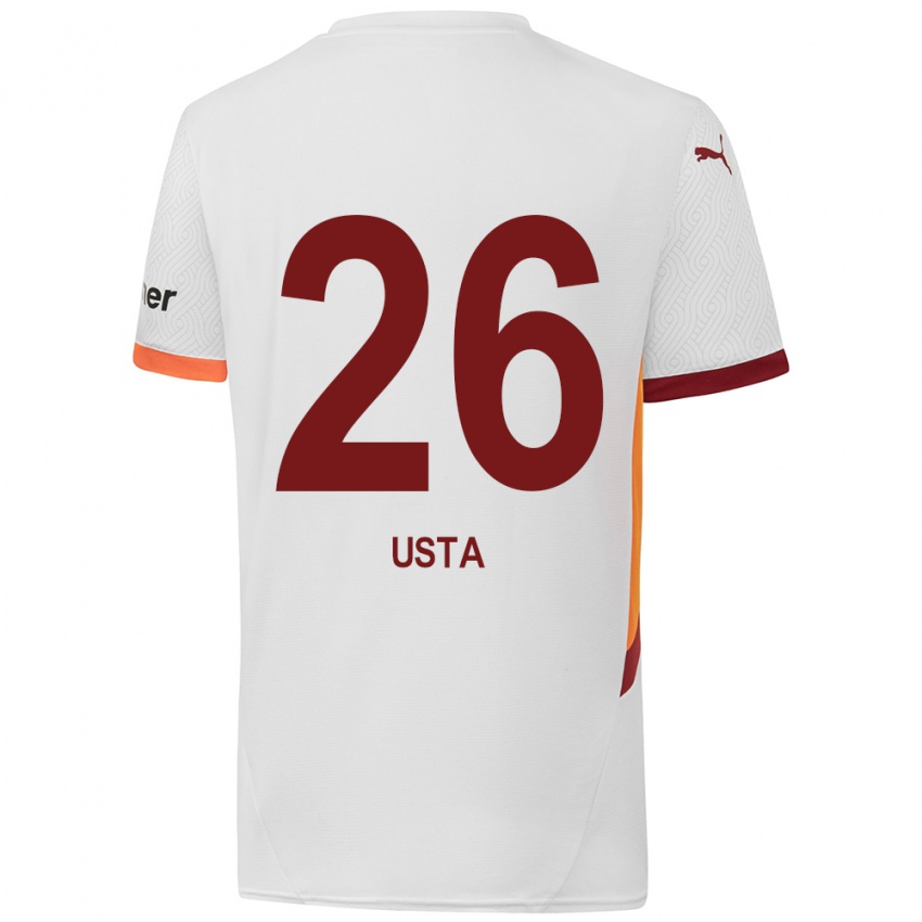 Hombre Camiseta Alanur Usta #26 Blanco Amarillo Rojo 2ª Equipación 2024/25 La Camisa