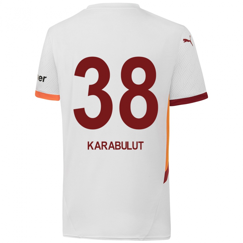 Hombre Camiseta Arzu Karabulut #38 Blanco Amarillo Rojo 2ª Equipación 2024/25 La Camisa