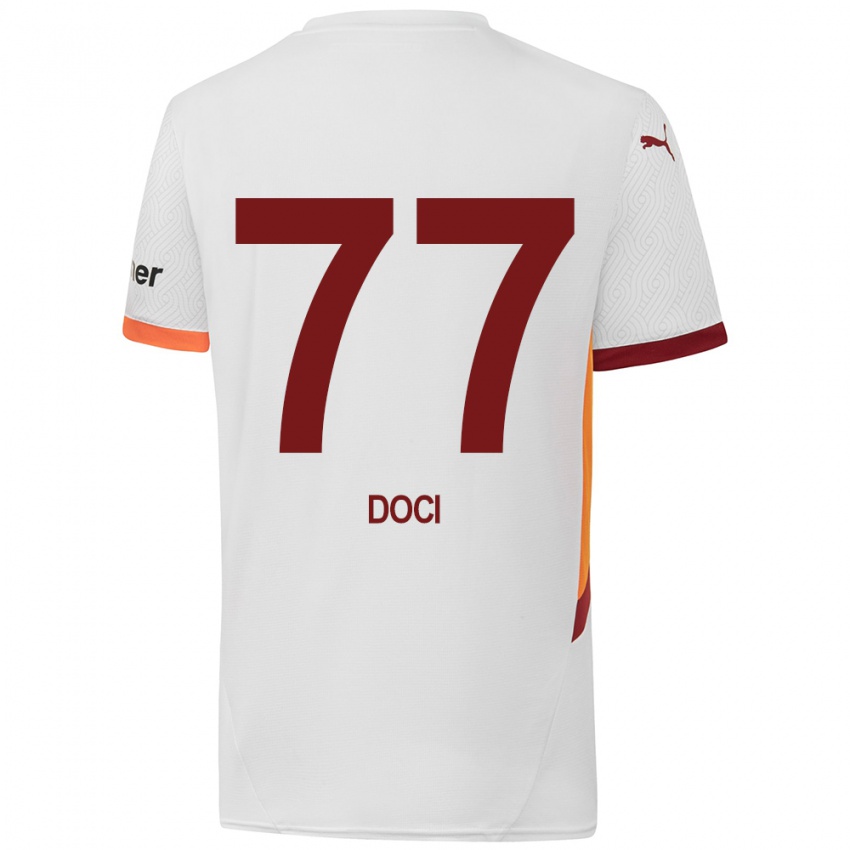 Hombre Camiseta Megi Doci #77 Blanco Amarillo Rojo 2ª Equipación 2024/25 La Camisa