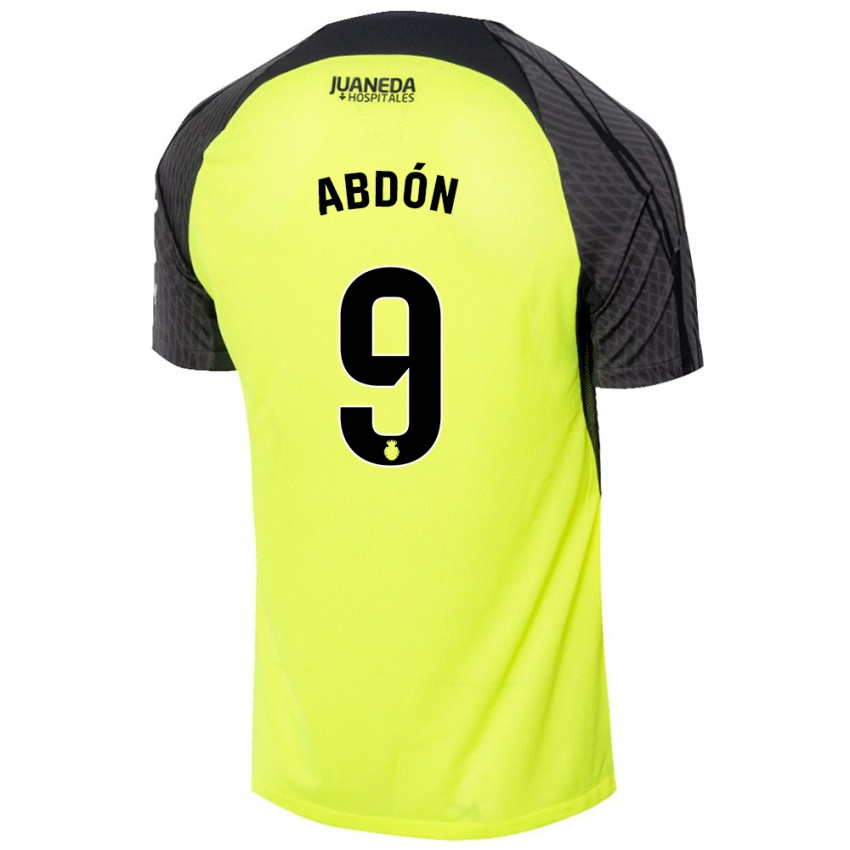 Hombre Camiseta Abdón Prats #9 Verde Fluorescente Negro 2ª Equipación 2024/25 La Camisa