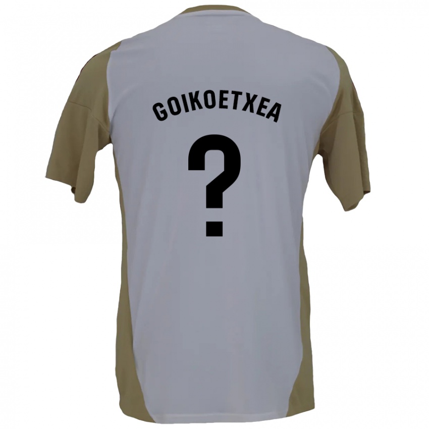 Hombre Camiseta Imanol Goikoetxea #0 Marrón Blanco 2ª Equipación 2024/25 La Camisa