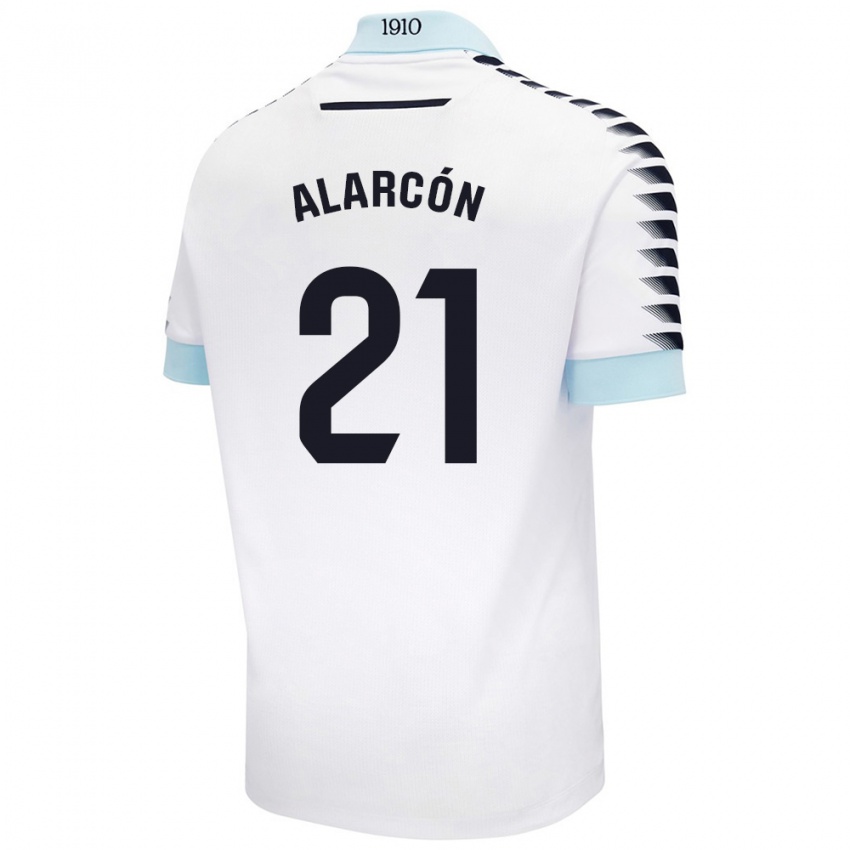 Hombre Camiseta Tomás Alarcón #21 Blanco Azul 2ª Equipación 2024/25 La Camisa