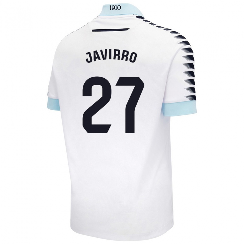 Hombre Camiseta Javirro #27 Blanco Azul 2ª Equipación 2024/25 La Camisa