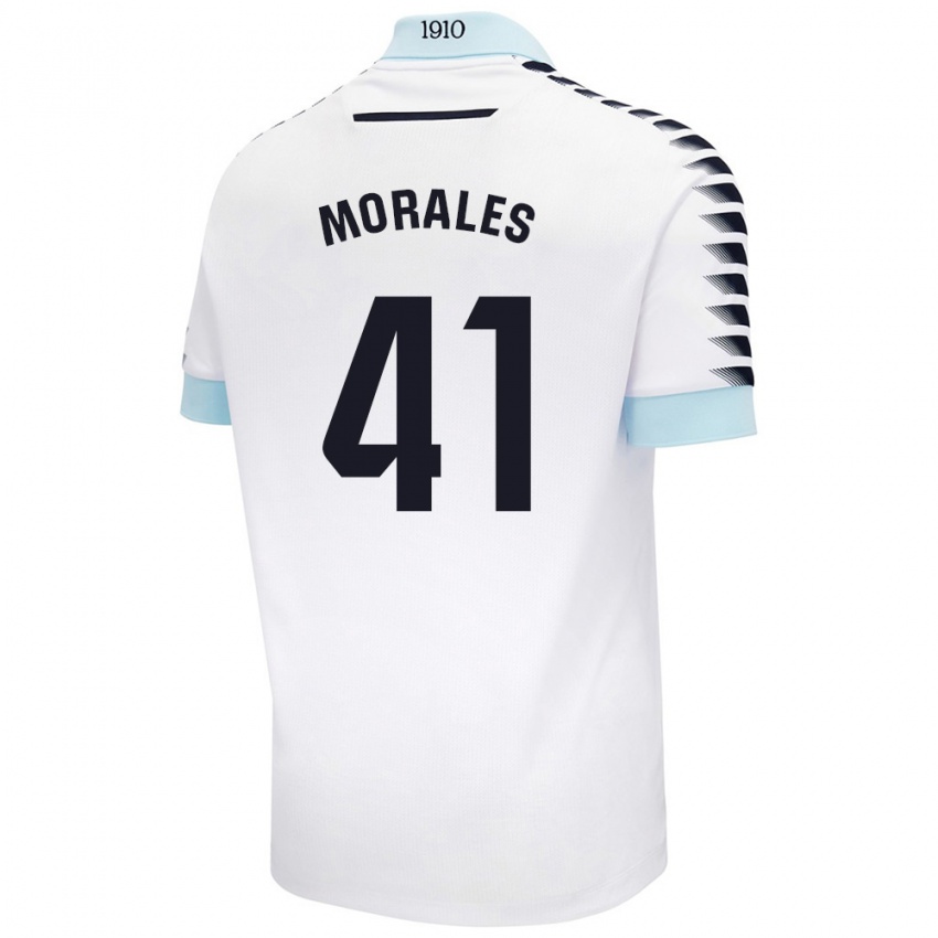 Hombre Camiseta Luis Morales #41 Blanco Azul 2ª Equipación 2024/25 La Camisa