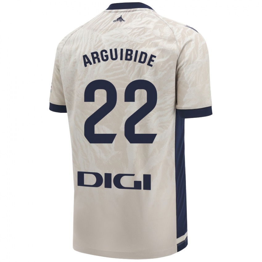 Hombre Camiseta Iñigo Arguibide #22 Gris Claro 2ª Equipación 2024/25 La Camisa