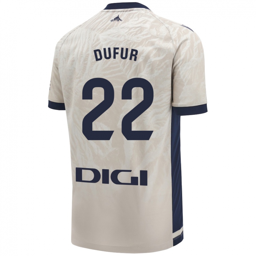 Hombre Camiseta Ander Dufur #22 Gris Claro 2ª Equipación 2024/25 La Camisa