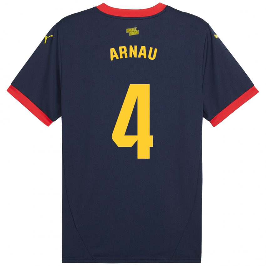 Hombre Camiseta Arnau Martínez #4 Azul Marino Rojo 2ª Equipación 2024/25 La Camisa