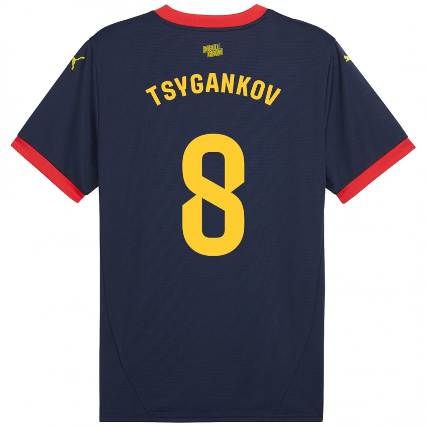 Hombre Camiseta Viktor Tsygankov #8 Azul Marino Rojo 2ª Equipación 2024/25 La Camisa