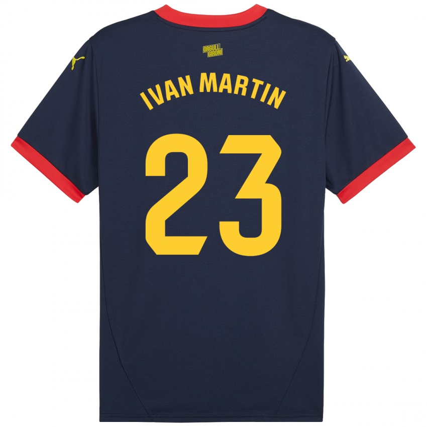 Hombre Camiseta Iván Martín #23 Azul Marino Rojo 2ª Equipación 2024/25 La Camisa