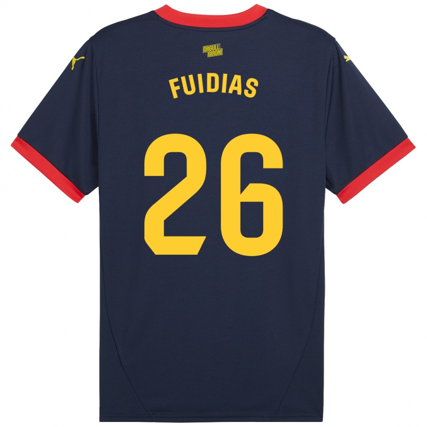 Hombre Camiseta Toni Fuidias #26 Azul Marino Rojo 2ª Equipación 2024/25 La Camisa