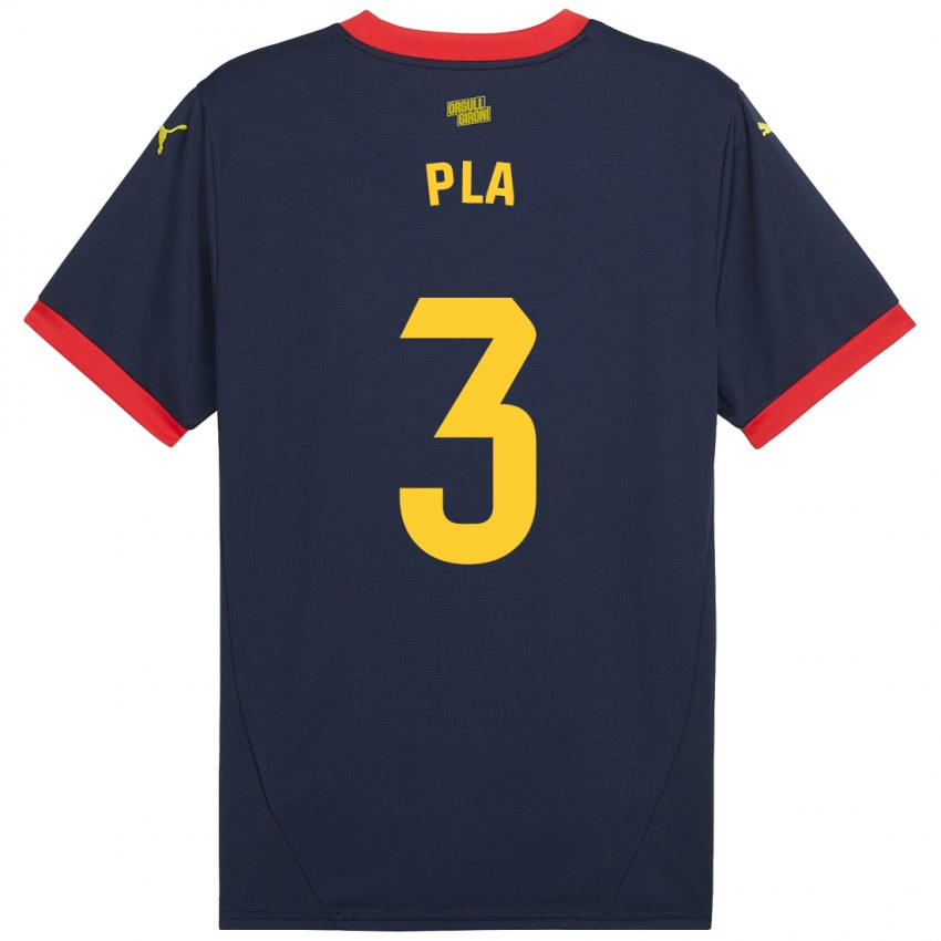 Hombre Camiseta Marta Pla #3 Azul Marino Rojo 2ª Equipación 2024/25 La Camisa