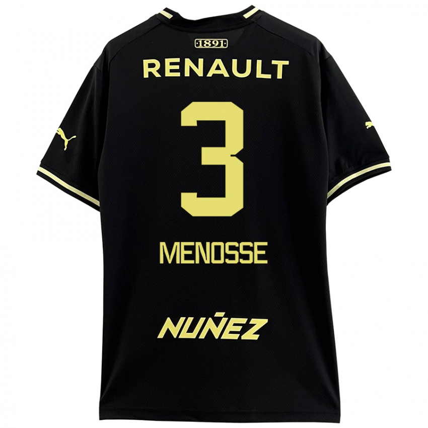 Hombre Camiseta Hernán Menosse #3 Negro Amarillo 2ª Equipación 2024/25 La Camisa