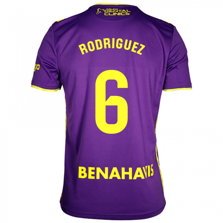 Hombre Camiseta Rafa Rodríguez #6 Púrpura Amarillo 2ª Equipación 2024/25 La Camisa