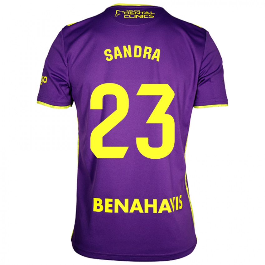 Hombre Camiseta Sandra #23 Púrpura Amarillo 2ª Equipación 2024/25 La Camisa